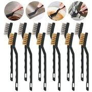 MTFun 12 pieces of stainless steel brass wire brush bristles handles for car and kitchen cleaning